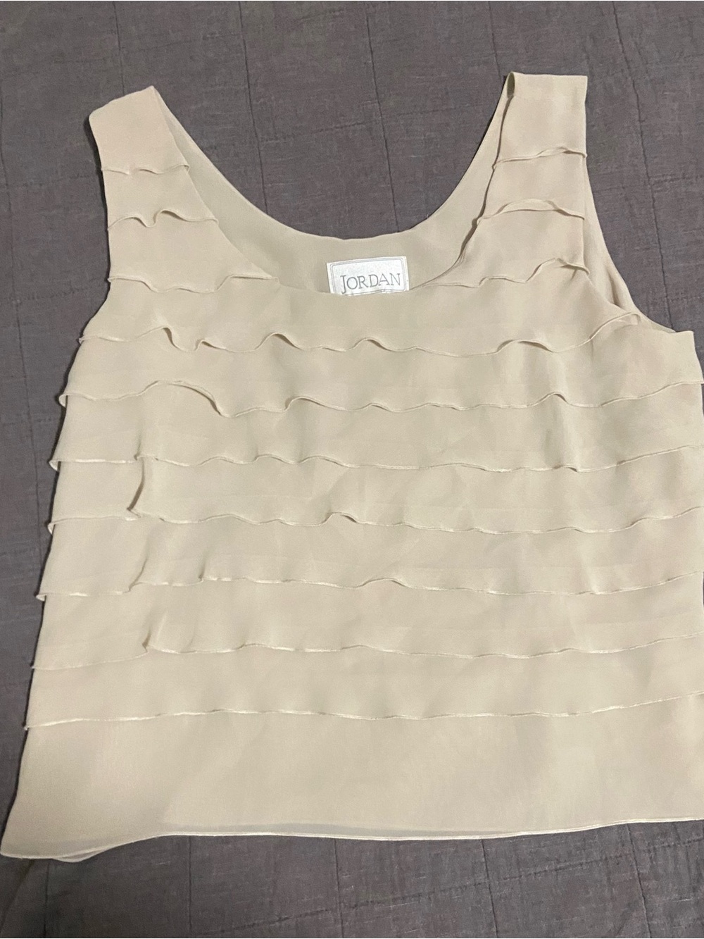 Jordan Women's Cream Layered Sleeveless Top Large